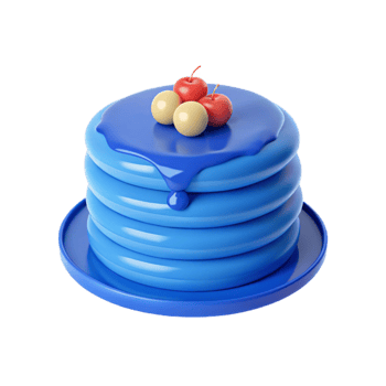 Blue Cake with Cherries and Drizzled Icing png