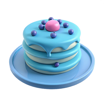 Blue and White Cake with Blueberries and Drizzle png