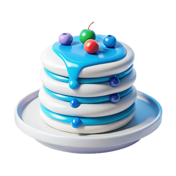 Blue Drizzled Cake With Colorful Toppings png