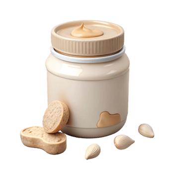 Creamy Peanut Butter Jar with Crunchy Cookies and Peanuts png