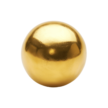 floated round gold ball isolate on transparency background png