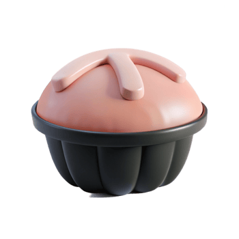 3D Render of a Pink Cupcake with a White Icing Decoration png