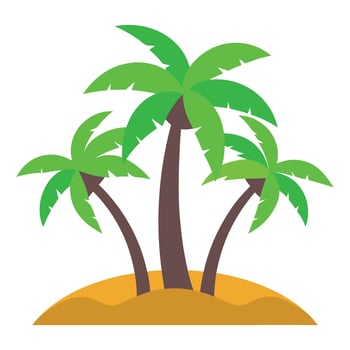 Illustration of palm trees in the beach vector