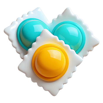 3D Rendered Colorful Eggs in Heart Shape png