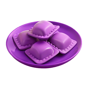 Purple Ravioli on a Plate png