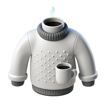 Cozy Sweater with a Cup of Coffee png