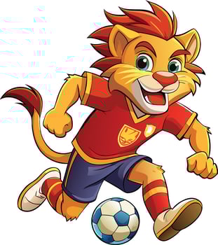Spain lion soccer player vector