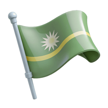 Waving Flag with Yellow Stripe and White Star png