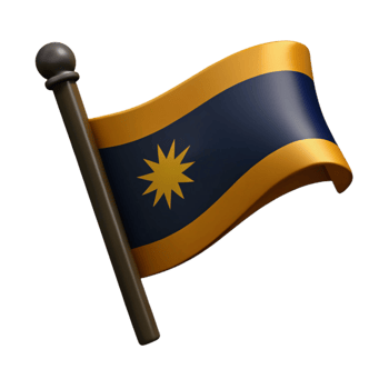 Waving Flag with Yellow and Blue Stripes and a Star png