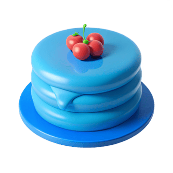 Blue Cake with Cherries and Drizzle png