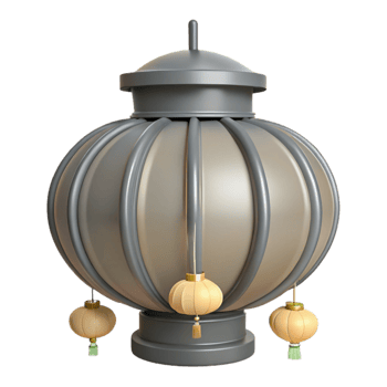 Ornamental Lantern with Hanging Lanterns png