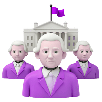 Three Cartoon Politicians Standing in Front of a Building png