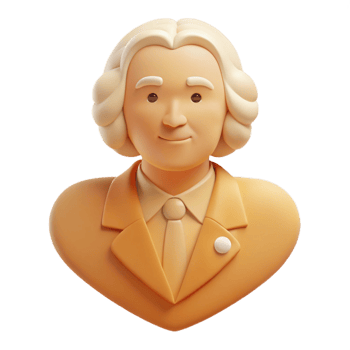 3D Render of a Person in a Suit with a Heart-Shaped Bust png