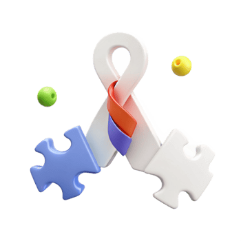 Awareness Ribbon with Puzzle Pieces png