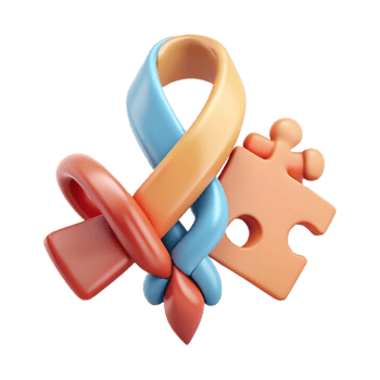 Awareness Ribbon and Puzzle Piece Symbol of Support and Understanding png