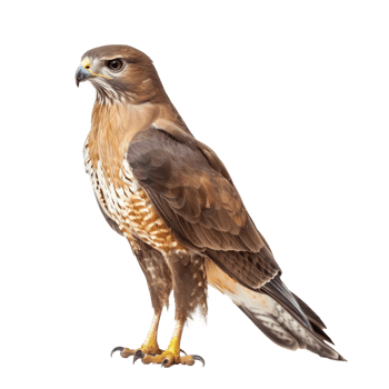 Hawk front view full body isolate on transparency background png