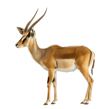 Antelope full body isolate on transparency background png
