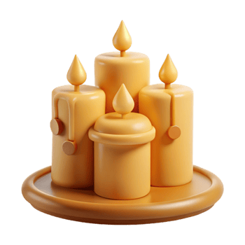 3D Render of Candles on Tray png