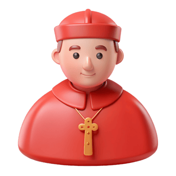 3D Cartoon Illustration of a Religious Figure in Red Robes png