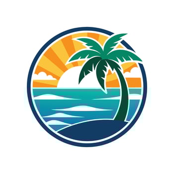 summer beach logo , illustration vector