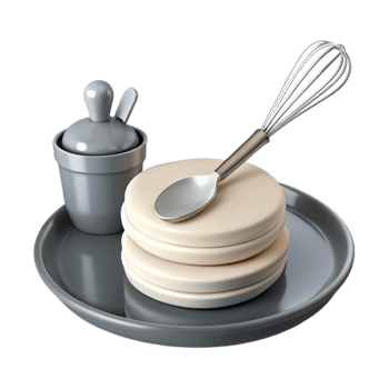 Kitchen Utensil Set with Spoon, Whisk, and Jar png
