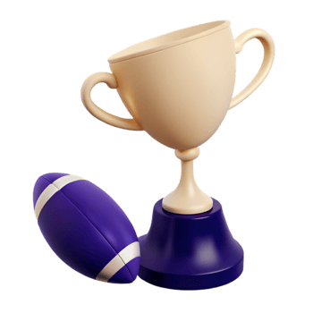 Gold Trophy and Purple Football png