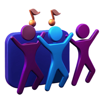 People Dancing With Music Notes png