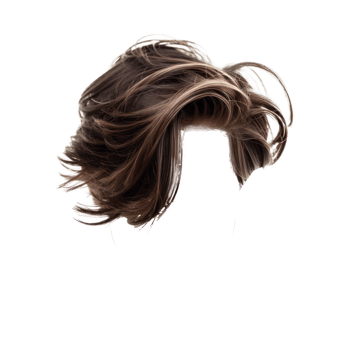 Disconnected Undercut Stylish men hair wig, fashionable hairstyle front view isolate on transparency background png