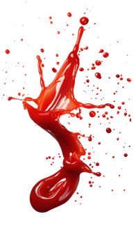 a splash of ketchup on a curve shape bold lines stunning isolate on transparency background png