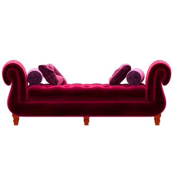 A pink couch with pillows on it png