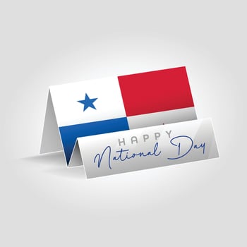 Panama country paper flag standing on the ground. Happy national day flag design. vector