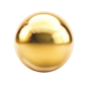 floated round gold ball isolate on transparency background png