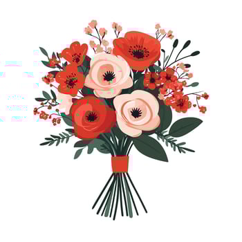 Harmonious Mix of Flowers in a Bright Bouquet vector