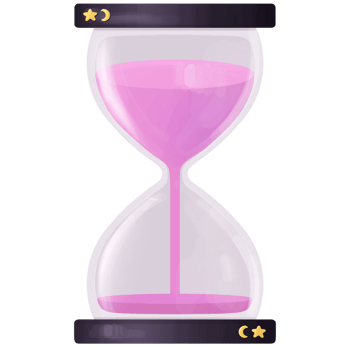 Pink and purple hourglass timer illustration png