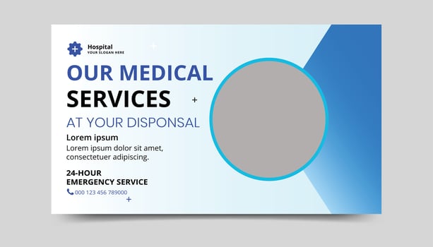 Health care social media ads banner template vector