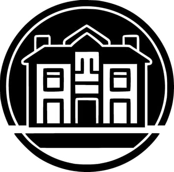 A black and white logo of a house vector