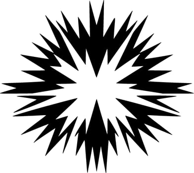 A black and white starburst design vector