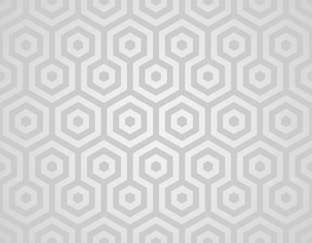 Geometric pattern composed of interlocking hexagons in varying shades of silver gray creating a sense of depth and repetition. Simple and minimalistic modern abstract texture vector