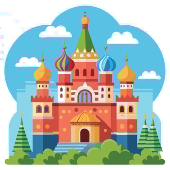 Moscow kremlin tower. Russian architecture. Famous red square landmark. USSR culture and capital city. Kremlin monument vector