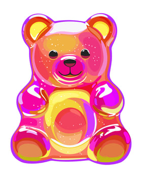 Colorful gummy bear. Jelly bear fruit gummy. isolated illustration vector