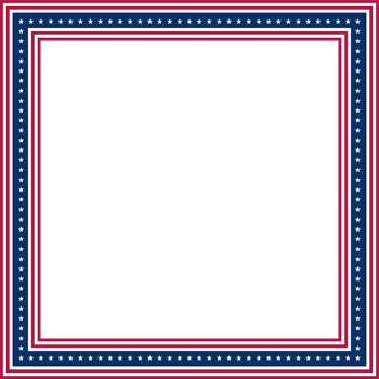 Empty square frame with elements of the US flag png