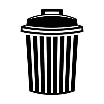 Simple Black Trash Can Icon for Clean Design vector