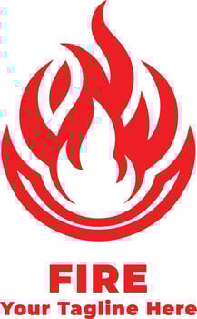 Logo Fire Simple Design With Flat Background vector