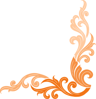 Decoration Corner frame of traditional Thai png