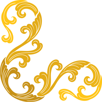 Corner gold frame of traditional Thai png