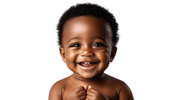 Happy african american baby boy smiling for diversity illustration png