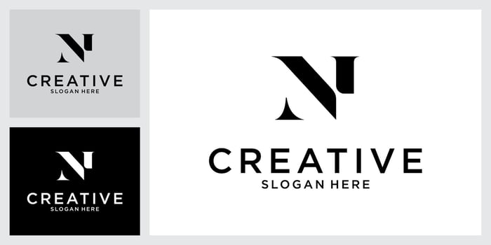 Initial letter N monogram logo design vector