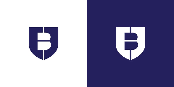 Modern and unique B secure logo design vector