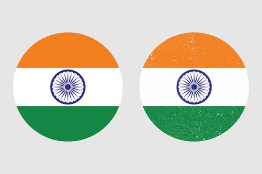 Flag of India. An illustration of the India round flag. A round flag. Flag icon. vector