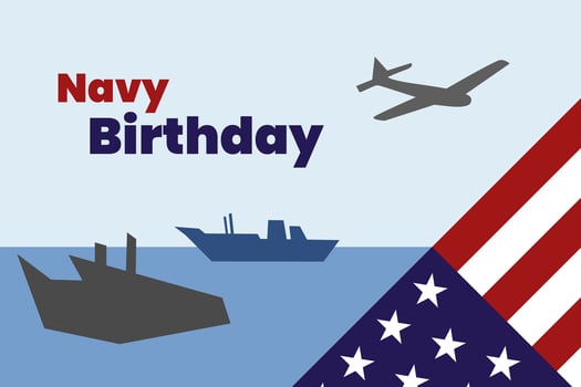 Navy birthday poster illustration vector